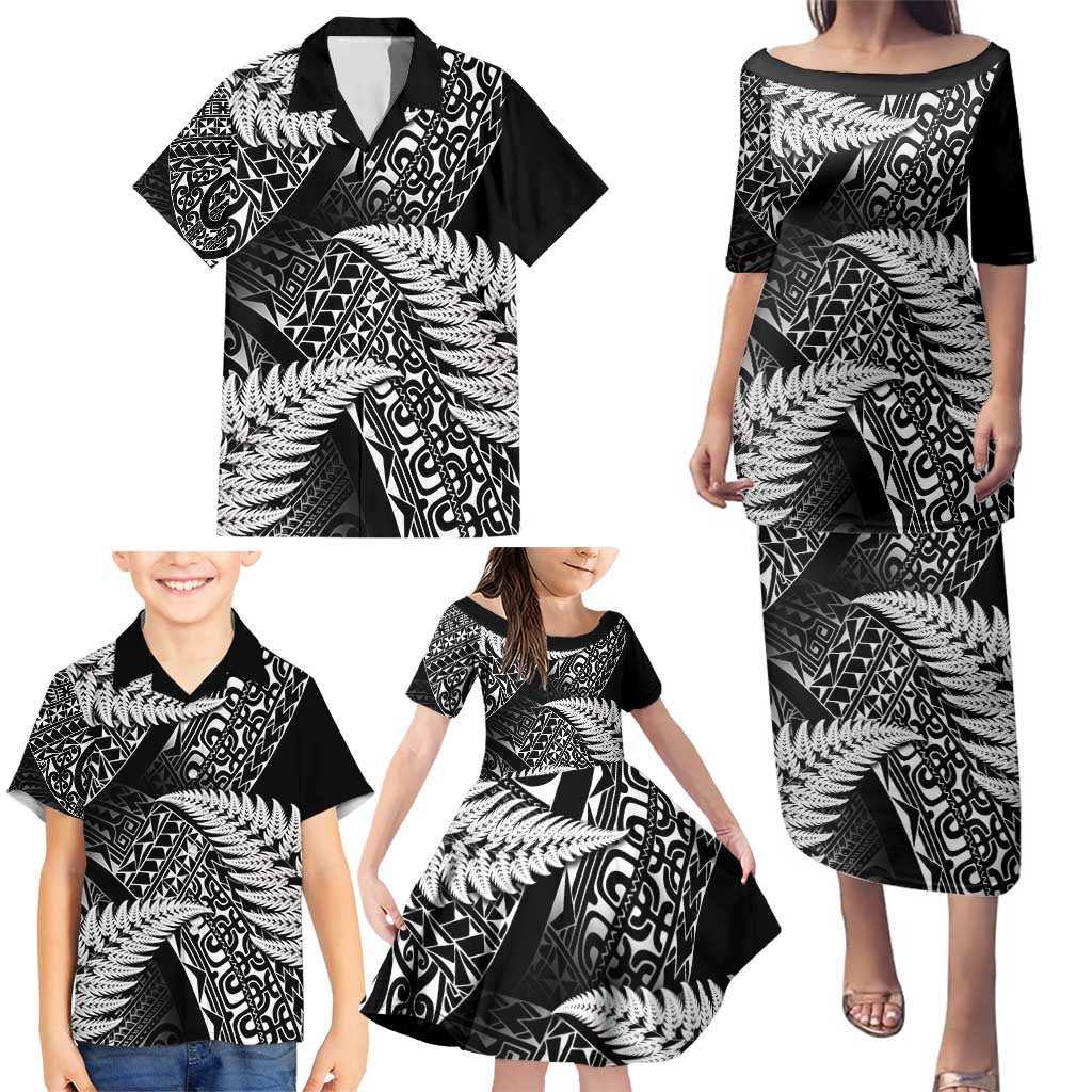 New Zealand Rugby Pacific Personalised Family Matching Puletasi and Hawaiian Shirt All Black Maori Pasifika Fern Pattern LT9 - Polynesian Pride