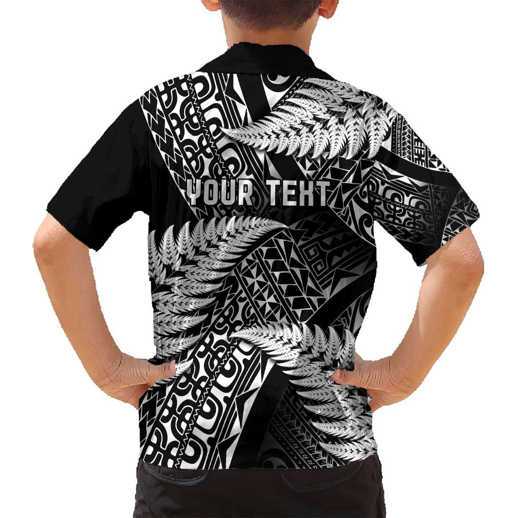 New Zealand Rugby Pacific Personalised Family Matching Summer Maxi Dress and Hawaiian Shirt All Black Maori Pasifika Fern Pattern LT9 - Polynesian Pride