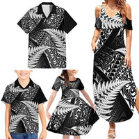 New Zealand Rugby Pacific Personalised Family Matching Summer Maxi Dress and Hawaiian Shirt All Black Maori Pasifika Fern Pattern LT9 - Polynesian Pride