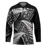 New Zealand Rugby Pacific Personalised Hockey Jersey All Black Maori Pasifika Fern Pattern LT9 Unisex Black - Polynesian Pride