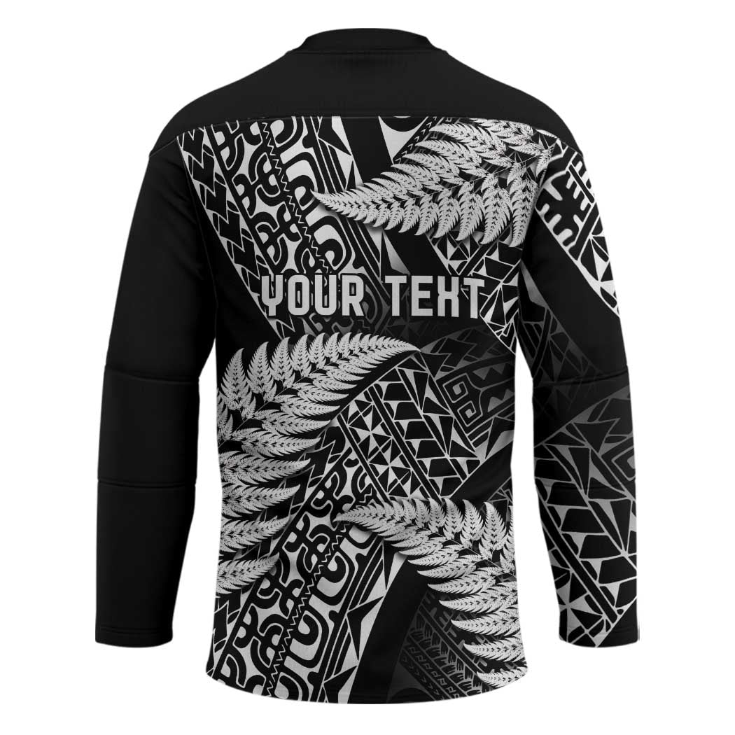 New Zealand Rugby Pacific Personalised Hockey Jersey All Black Maori Pasifika Fern Pattern LT9 - Polynesian Pride