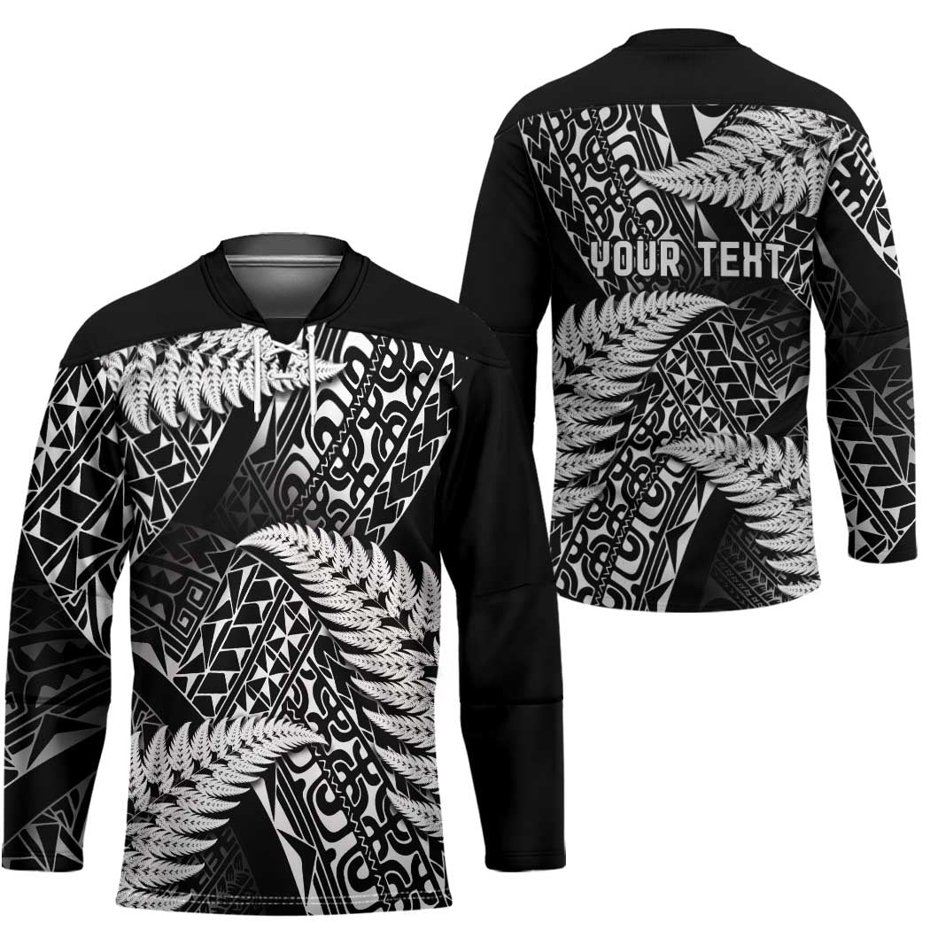 New Zealand Rugby Pacific Personalised Hockey Jersey All Black Maori Pasifika Fern Pattern LT9 - Polynesian Pride