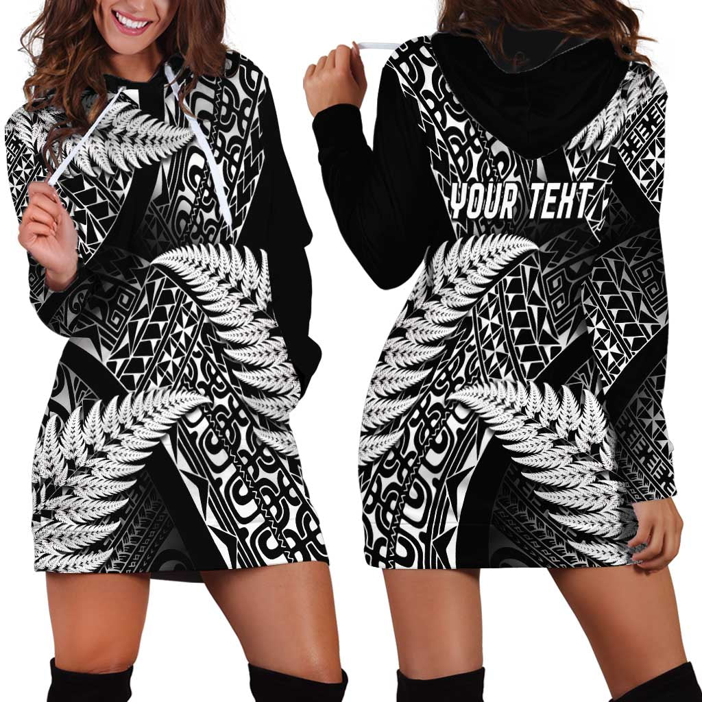 New Zealand Rugby Pacific Personalised Hoodie Dress All Black Maori Pasifika Fern Pattern LT9 - Polynesian Pride