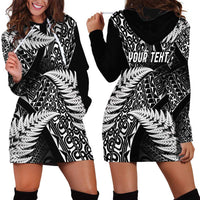 New Zealand Rugby Pacific Personalised Hoodie Dress All Black Maori Pasifika Fern Pattern LT9 - Polynesian Pride