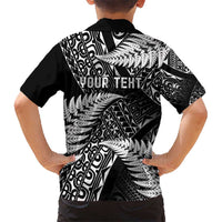 New Zealand Rugby Pacific Personalised Kid Hawaiian Shirt All Black Maori Pasifika Fern Pattern LT9 - Polynesian Pride