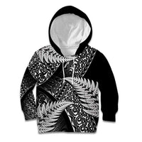 New Zealand Rugby Pacific Personalised Kid Hoodie All Black Maori Pasifika Fern Pattern LT9 Hoodie Black - Polynesian Pride