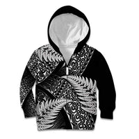 New Zealand Rugby Pacific Personalised Kid Hoodie All Black Maori Pasifika Fern Pattern LT9 Zip Hoodie Black - Polynesian Pride