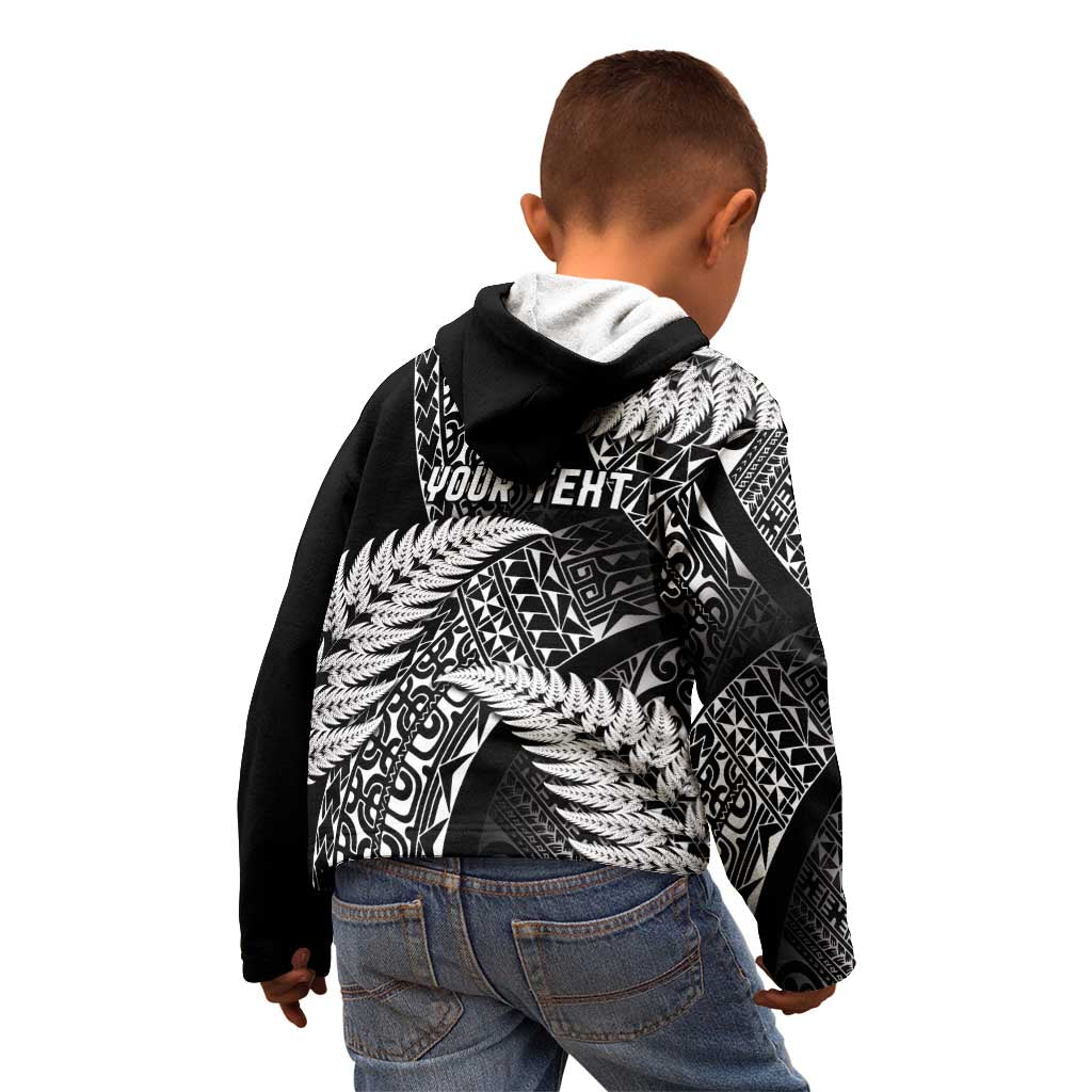 New Zealand Rugby Pacific Personalised Kid Hoodie All Black Maori Pasifika Fern Pattern LT9 - Polynesian Pride