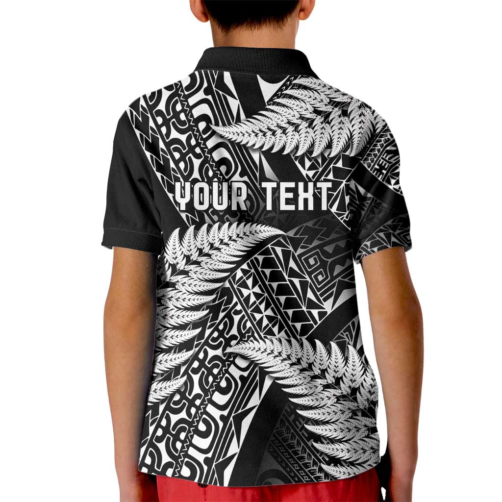 New Zealand Rugby Pacific Personalised Kid Polo Shirt All Black Maori Pasifika Fern Pattern LT9 - Polynesian Pride