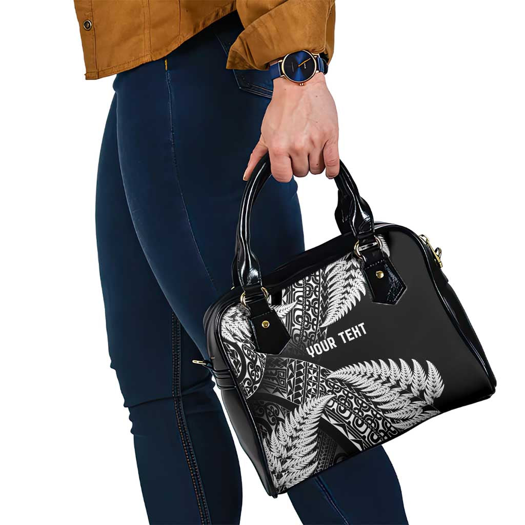 New Zealand Rugby Pacific Personalised Shoulder Handbag All Black Maori Pasifika Fern Pattern