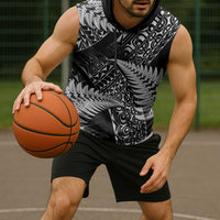New Zealand Rugby Pacific Personalised Sleeveless Hoodie All Black Maori Pasifika Fern Pattern LT9 - Polynesian Pride