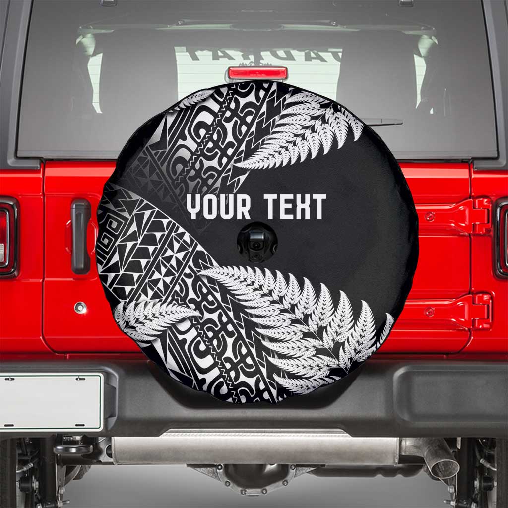 New Zealand Rugby Pacific Personalised Spare Tire Cover All Black Maori Pasifika Fern Pattern LT9 - Polynesian Pride