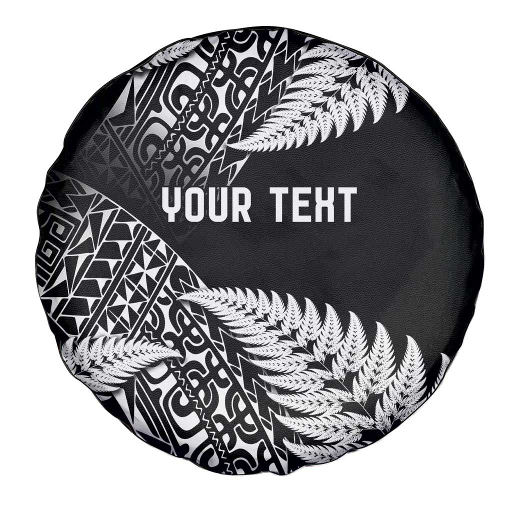 New Zealand Rugby Pacific Personalised Spare Tire Cover All Black Maori Pasifika Fern Pattern LT9 - Polynesian Pride