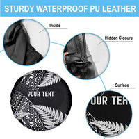 New Zealand Rugby Pacific Personalised Spare Tire Cover All Black Maori Pasifika Fern Pattern LT9 - Polynesian Pride
