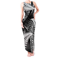 New Zealand Rugby Pacific Personalised Tank Maxi Dress All Black Maori Pasifika Fern Pattern LT9 Women Black - Polynesian Pride