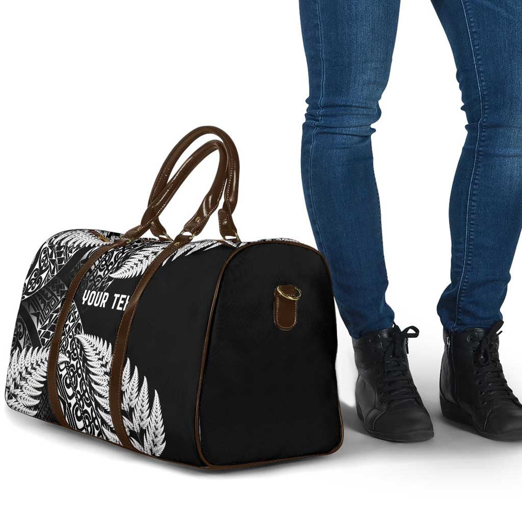 New Zealand Rugby Pacific Personalised Travel Bag All Black Maori Pasifika Fern Pattern - Polynesian Pride