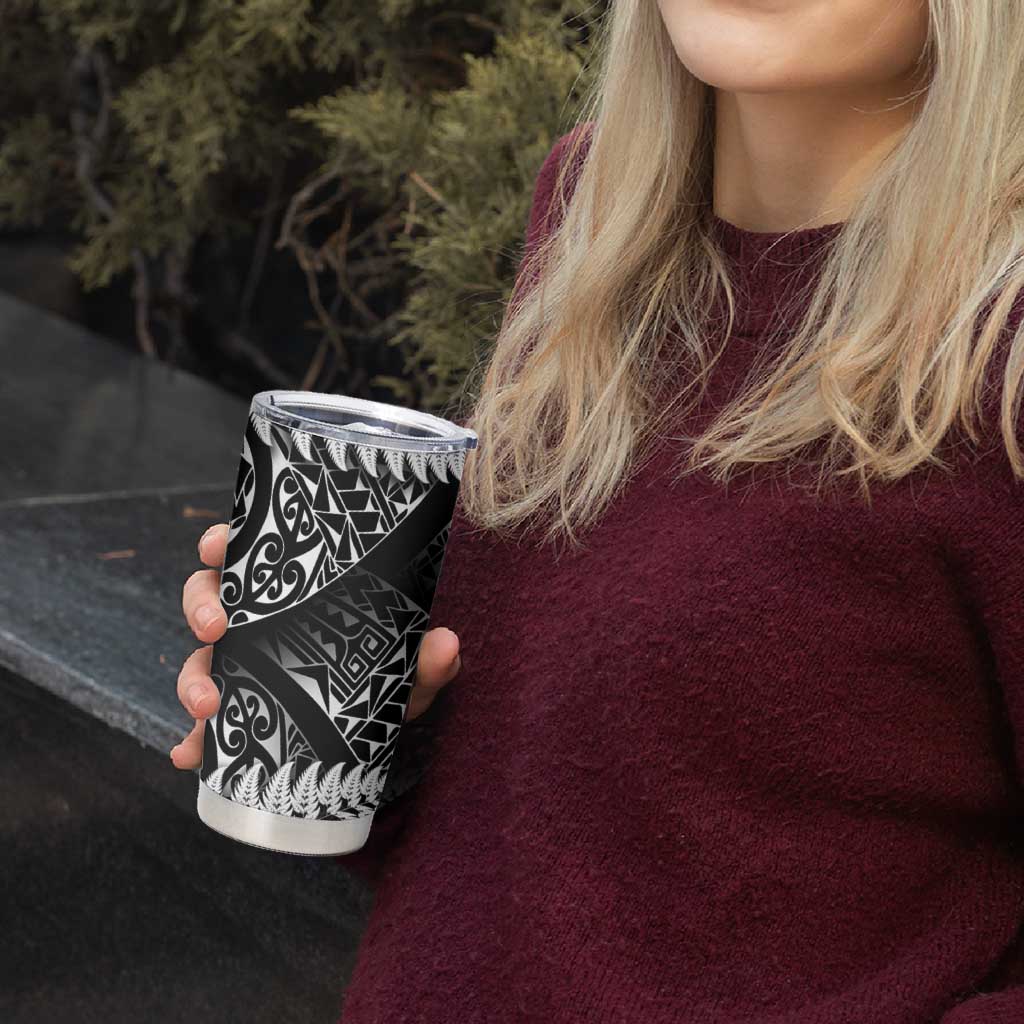 New Zealand Rugby Pacific Personalised Tumbler Cup All Black Maori Pasifika Fern Pattern