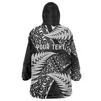 New Zealand Rugby Pacific Personalised Wearable Blanket Hoodie All Black Maori Pasifika Fern Pattern LT9 - Polynesian Pride