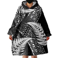 New Zealand Rugby Pacific Personalised Wearable Blanket Hoodie All Black Maori Pasifika Fern Pattern LT9 - Polynesian Pride