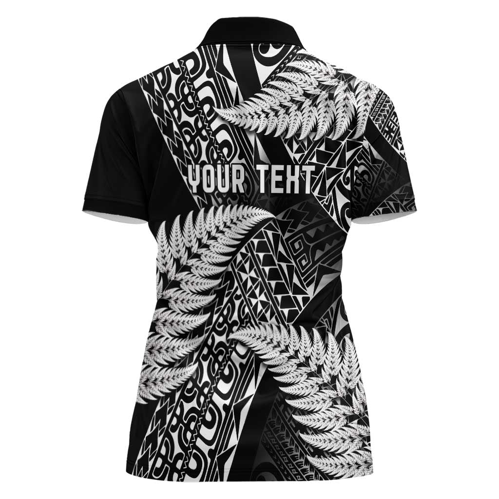 New Zealand Rugby Pacific Personalised Women Polo Shirt All Black Maori Pasifika Fern Pattern LT9 - Polynesian Pride