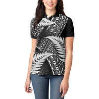 New Zealand Rugby Pacific Personalised Women Polo Shirt All Black Maori Pasifika Fern Pattern LT9 - Polynesian Pride
