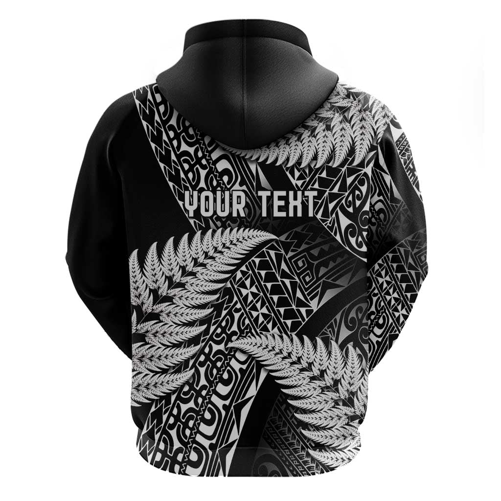 New Zealand Rugby Pacific Personalised Zip Hoodie All Black Maori Pasifika Fern Pattern LT9 - Polynesian Pride