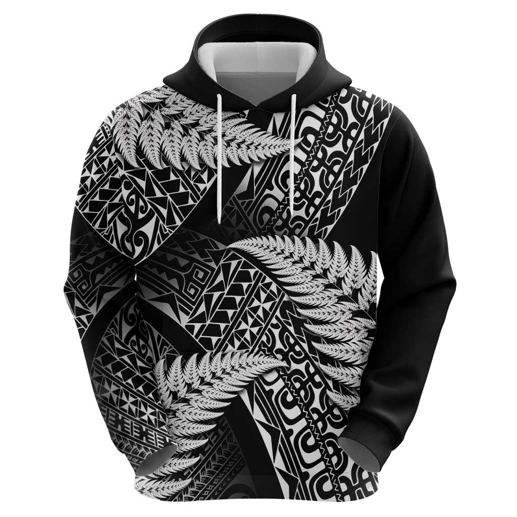New Zealand Rugby Pacific Personalised Zip Hoodie All Black Maori Pasifika Fern Pattern LT9 - Polynesian Pride