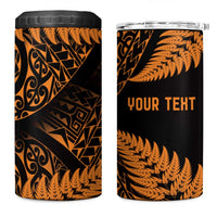 New Zealand Rugby Pacific Personalised 4 in 1 Can Cooler Tumbler All Gold Maori Pasifika Fern Pattern LT9 One Size: 16 oz Gold - Polynesian Pride