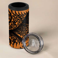 New Zealand Rugby Pacific Personalised 4 in 1 Can Cooler Tumbler All Gold Maori Pasifika Fern Pattern LT9 - Polynesian Pride