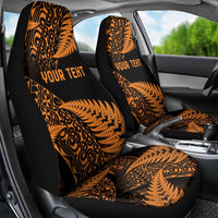 New Zealand Rugby Pacific Personalised Car Seat Cover All Gold Maori Pasifika Fern Pattern LT9 - Polynesian Pride