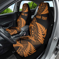 New Zealand Rugby Pacific Personalised Car Seat Cover All Gold Maori Pasifika Fern Pattern LT9 - Polynesian Pride