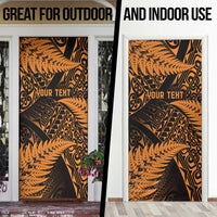 New Zealand Rugby Pacific Personalised Door Cover All Gold Maori Pasifika Fern Pattern LT9 - Polynesian Pride