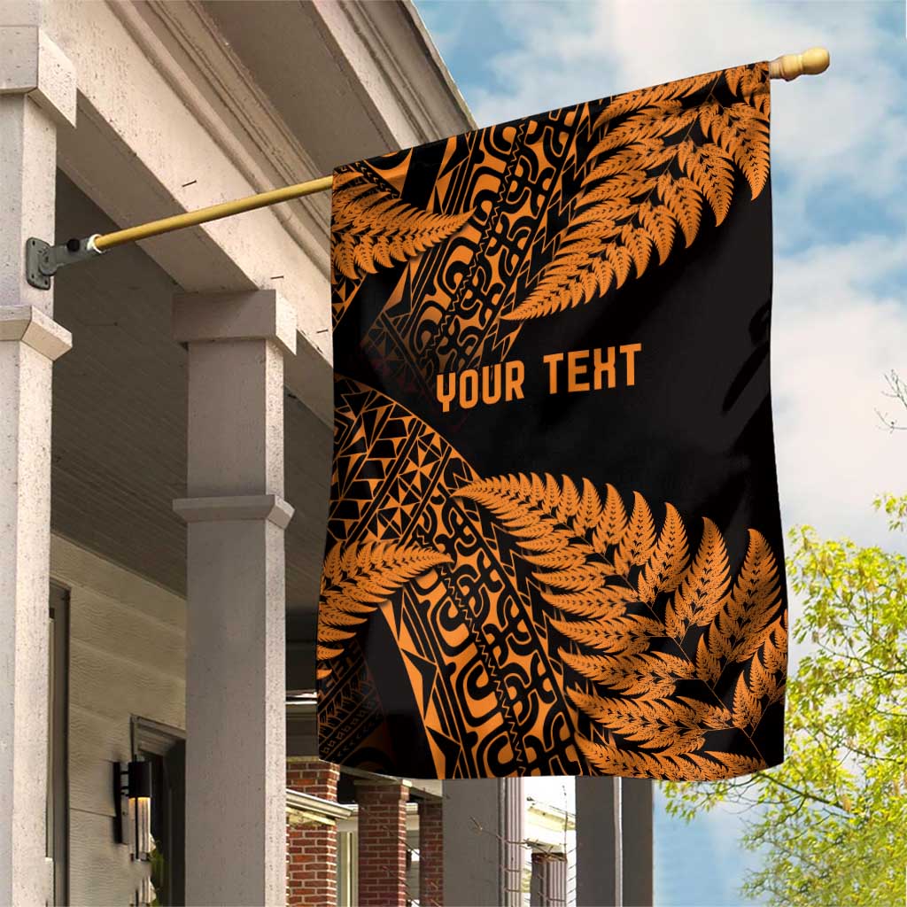 New Zealand Rugby Pacific Personalised Garden Flag All Gold Maori Pasifika Fern Pattern LT9 House Flag Gold - Polynesian Pride