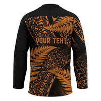 New Zealand Rugby Pacific Personalised Hockey Jersey All Gold Maori Pasifika Fern Pattern LT9 - Polynesian Pride