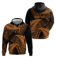 New Zealand Rugby Pacific Personalised Hoodie All Gold Maori Pasifika Fern Pattern LT9 - Polynesian Pride