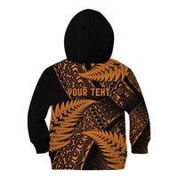 New Zealand Rugby Pacific Personalised Kid Hoodie All Gold Maori Pasifika Fern Pattern LT9 - Polynesian Pride