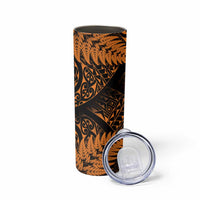 New Zealand Rugby Pacific Personalised Skinny Tumbler All Gold Maori Pasifika Fern Pattern LT9 - Polynesian Pride