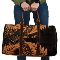 New Zealand Rugby Pacific Personalised Travel Bag All Gold Maori Pasifika Fern Pattern LT9 Gold - Polynesian Pride