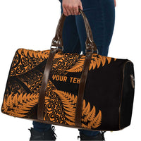 New Zealand Rugby Pacific Personalised Travel Bag All Gold Maori Pasifika Fern Pattern LT9 - Polynesian Pride
