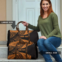 New Zealand Rugby Pacific Personalised Travel Bag All Gold Maori Pasifika Fern Pattern LT9 - Polynesian Pride