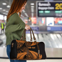 New Zealand Rugby Pacific Personalised Travel Bag All Gold Maori Pasifika Fern Pattern LT9 - Polynesian Pride