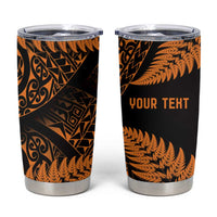 New Zealand Rugby Pacific Personalised Tumbler Cup All Gold Maori Pasifika Fern Pattern LT9 Gold - Polynesian Pride