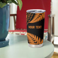 New Zealand Rugby Pacific Personalised Tumbler Cup All Gold Maori Pasifika Fern Pattern LT9 - Polynesian Pride