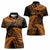 New Zealand Rugby Pacific Personalised Women Polo Shirt All Gold Maori Pasifika Fern Pattern