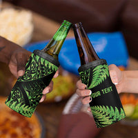 New Zealand Rugby Pacific Personalised 4 in 1 Can Cooler Tumbler All Lime Maori Pasifika Fern Pattern LT9 - Polynesian Pride