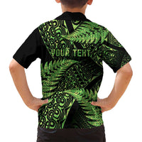 New Zealand Rugby Pacific Personalised Family Matching Off Shoulder Short Dress and Hawaiian Shirt All Lime Maori Pasifika Fern Pattern LT9 - Polynesian Pride