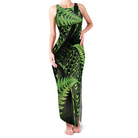 New Zealand Rugby Pacific Personalised Family Matching Tank Maxi Dress and Hawaiian Shirt All Lime Maori Pasifika Fern Pattern LT9 Mom's Dress Lime - Polynesian Pride