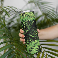 New Zealand Rugby Pacific Personalised Skinny Tumbler All Lime Maori Pasifika Fern Pattern LT9 - Polynesian Pride