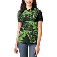 New Zealand Rugby Pacific Personalised Women Polo Shirt All Lime Maori Pasifika Fern Pattern LT9 - Polynesian Pride