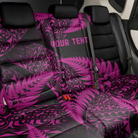 New Zealand Rugby Pacific Personalised Back Car Seat Cover All Pink Maori Pasifika Fern Pattern LT9 - Polynesian Pride